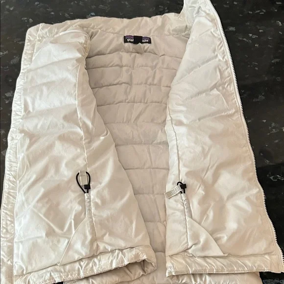 Patagonia White Quilted Down Vest, kids M, size 10